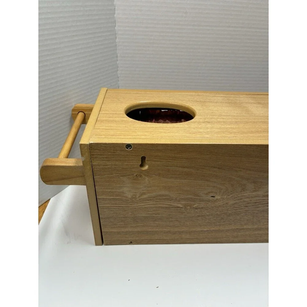 Vintage Wooden Bathroom Wall Mounted Toilet Paper/ Tissue Storage Box